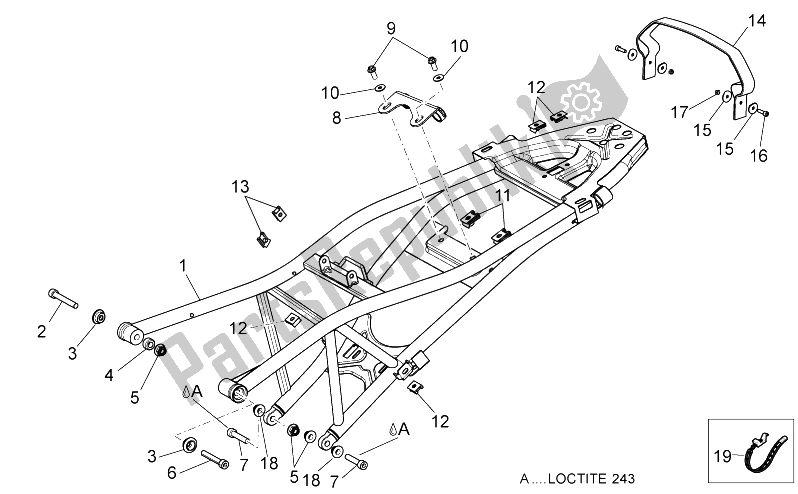 Tutte le parti per il Supporto Per Sella del Aprilia Dorsoduro 750 ABS USA 2015