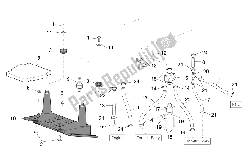 All parts for the Air Box Ii of the Aprilia ETV 1000 Capo Nord 2004