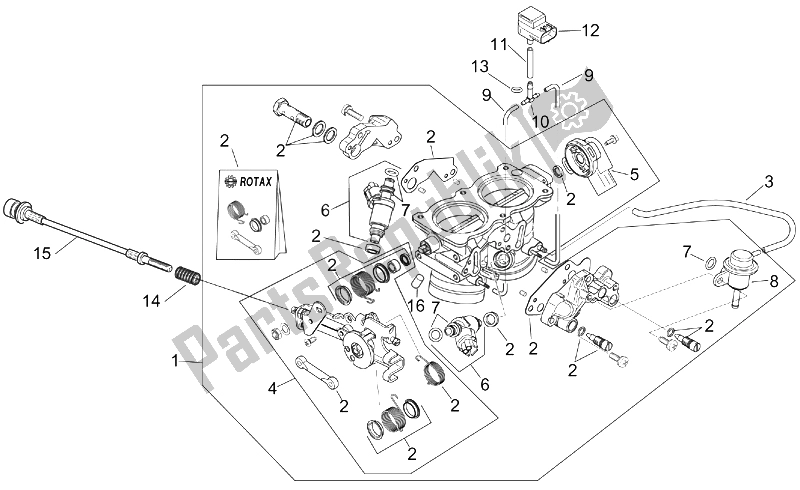 Todas as partes de Corpo Do Acelerador do Aprilia RSV Tuono 1000 2002