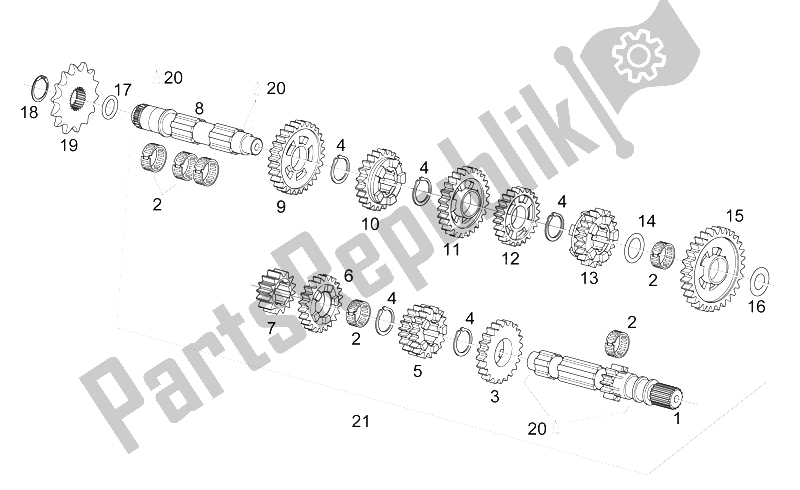 Tutte le parti per il Trasmissione del Aprilia RS 125 1999