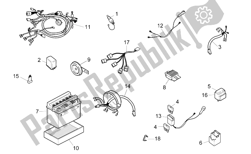 All parts for the Electrical System of the Aprilia Rally 50 AIR 1995