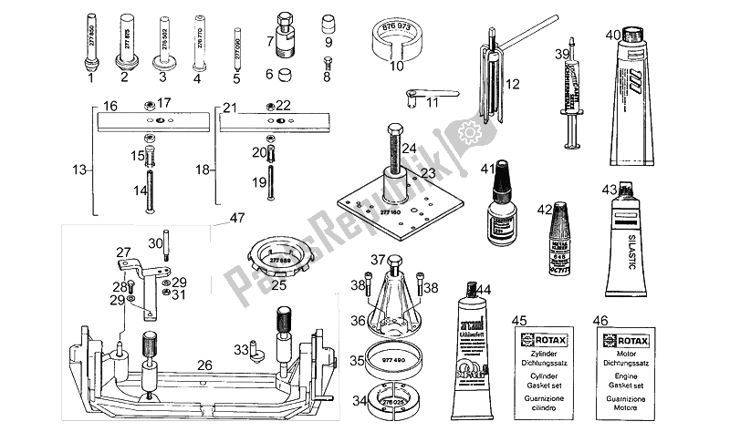 Alle onderdelen voor de Speciaal Gereedschap van de Aprilia AF1 Futura 125 1990
