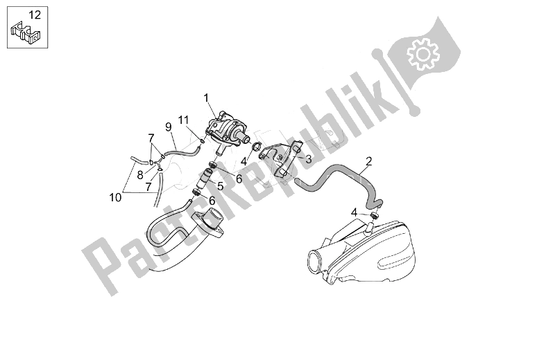 Toutes les pièces pour le Air Secondaire du Aprilia Leonardo 125 150 ST 2001