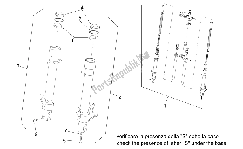 Tutte le parti per il Forcella Anteriore Iii del Aprilia RS 50 1996