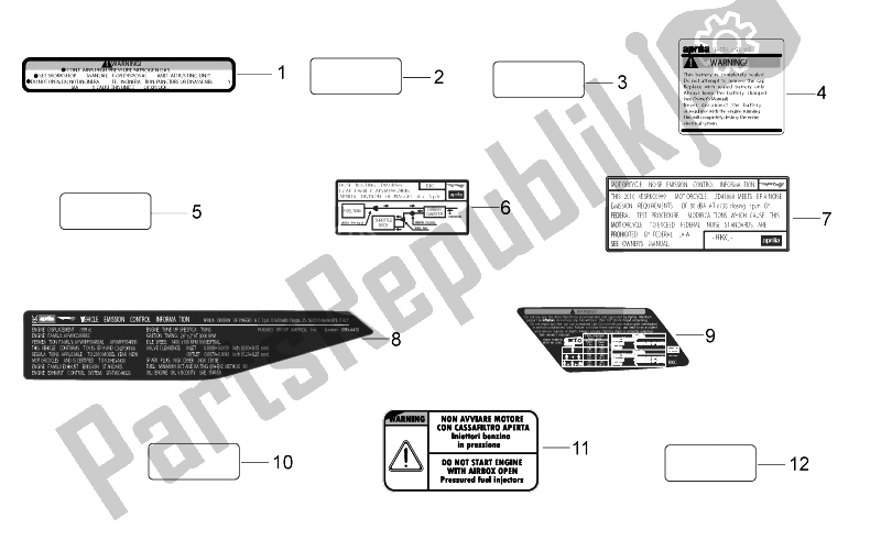 Toutes les pièces pour le Ensemble De Plaques Et Décalcomanie du Aprilia RSV4 Aprc Factory STD SE 1000 2011