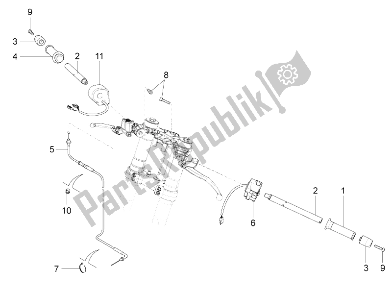 Alle Teile für das Lenker - Bedienelemente des Aprilia RS4 125 4T 2014