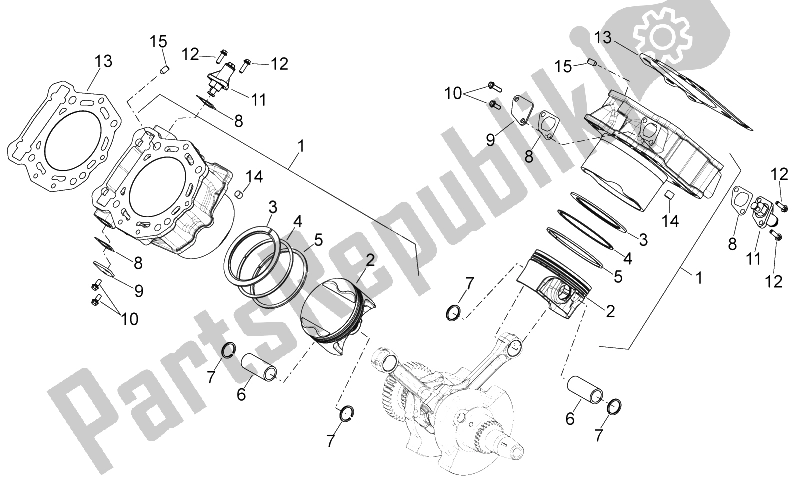 Toutes les pièces pour le Cylindre Avec Piston du Aprilia Shiver 750 GT 2009