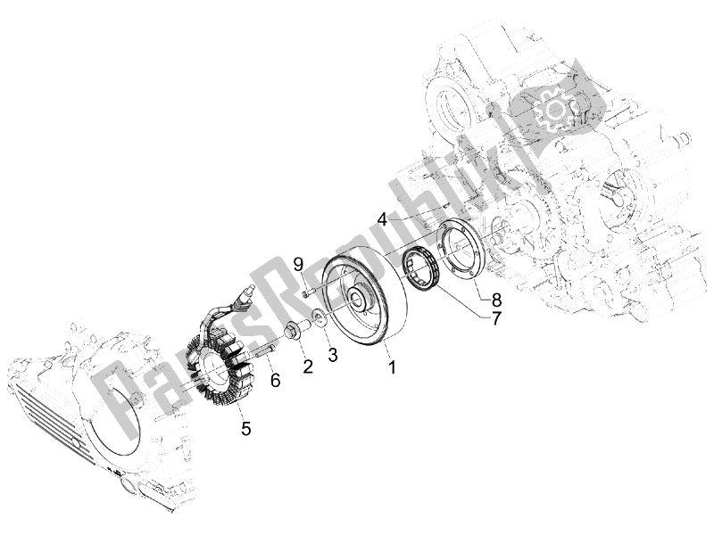 Tutte le parti per il Volano Magneto del Aprilia SRV 850 4T 8V E3 2012