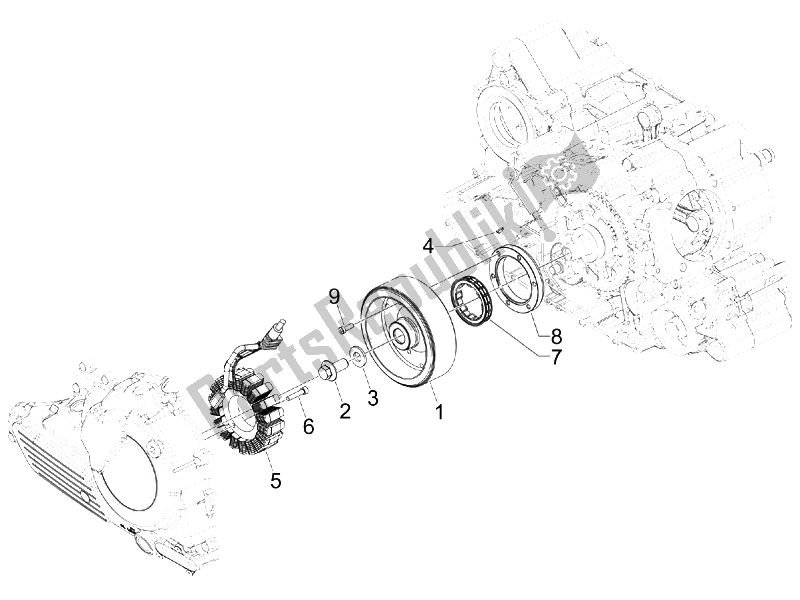 Todas as partes de Magneto Volante do Aprilia SRV 850 4T 8V E3 2012