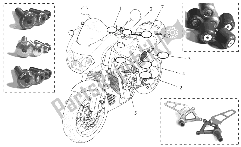 Todas as partes de Acc. - Componentes Ciclísticos Ii do Aprilia RSV Tuono 1000 2002