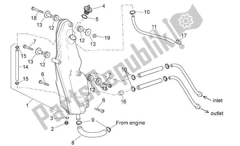 All parts for the Oil Tank of the Aprilia RXV 450 550 Street Legal 2009