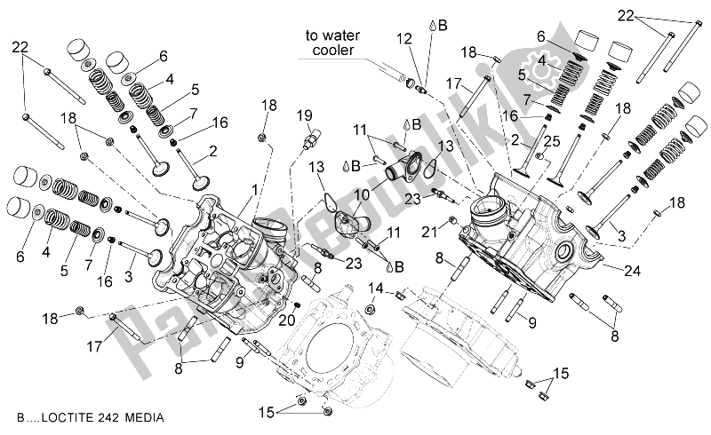 All parts for the Cylinder Head - Valves of the Aprilia Shiver 750 2007