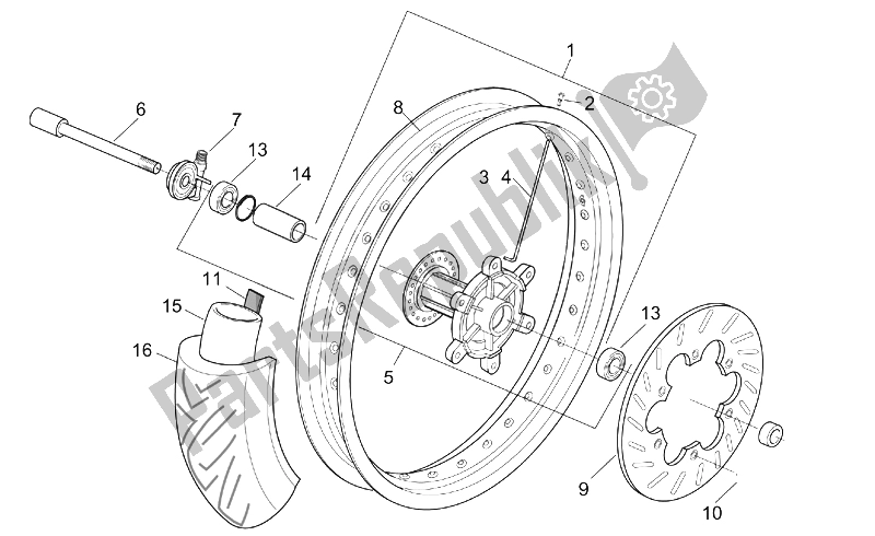 Todas las partes para Rueda Delantera de Aprilia RX 50 2003