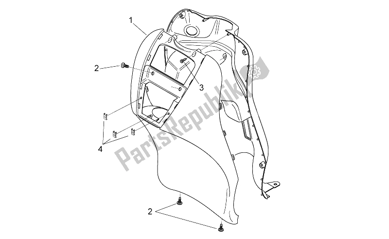 Alle Teile für das Frontkörper Iv - Frontverkleidung des Aprilia Scarabeo 50 2T E2 ENG Piaggio 2010