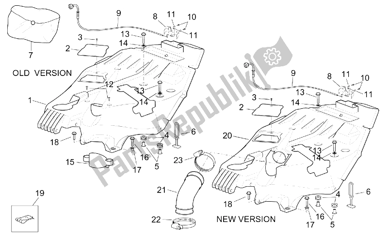 Todas las partes para Sillín de Aprilia Scarabeo 125 150 200 ENG Rotax 1999