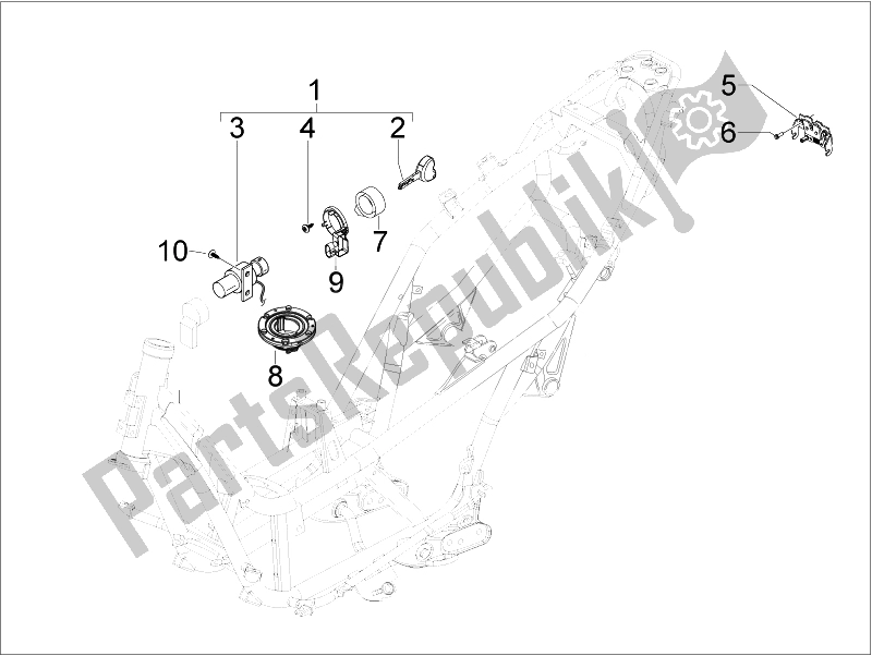 Todas las partes para Cerraduras de Aprilia SR 300 MAX 2011