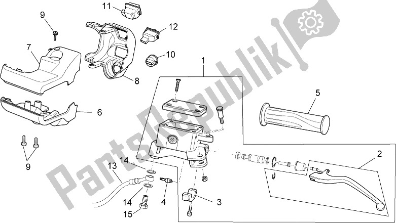 All parts for the Lh Controls of the Aprilia Sport City Cube 125 200 Carb E3 2008