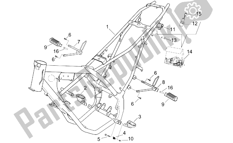 All parts for the Frame of the Aprilia RX 50 Racing 2003