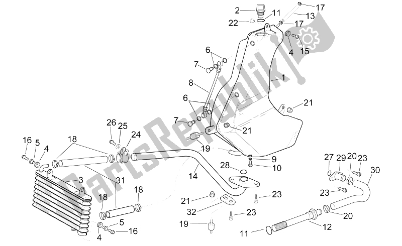 All parts for the Oil Tank of the Aprilia RSV Mille SP 1000 1999