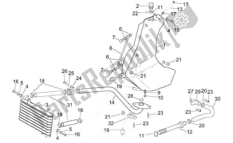 All parts for the Oil Tank of the Aprilia RSV Mille SP 1000 1999