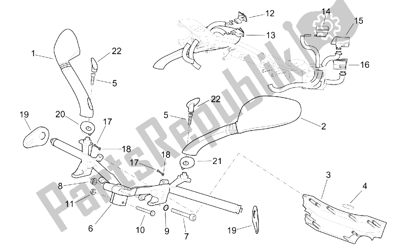 Tutte le parti per il Manubrio - Comandi del Aprilia Leonardo 250 ST ENG Yamaha 2001