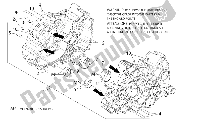 All parts for the Crankcases I of the Aprilia RSV Mille 1000 2000