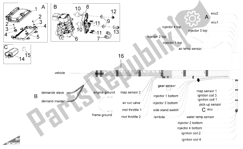 All parts for the Electrical System Iii of the Aprilia RSV4 R SBK Factory 1000 2009