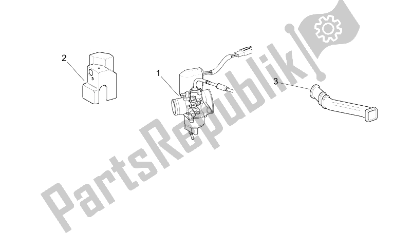 Tutte le parti per il Carburatore Cpl. Del Aprilia Scarabeo 50 2T E2 ENG Piaggio 2007