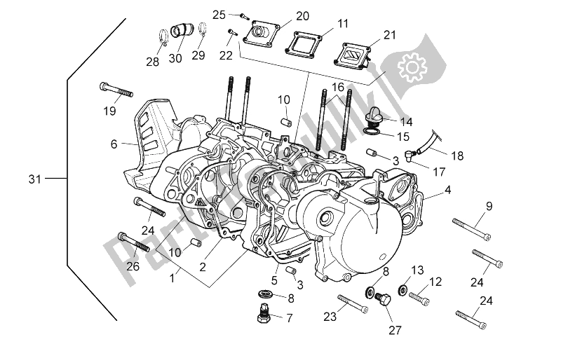 Todas as partes de Bloco Do Motor do Aprilia RX SX 50 2011