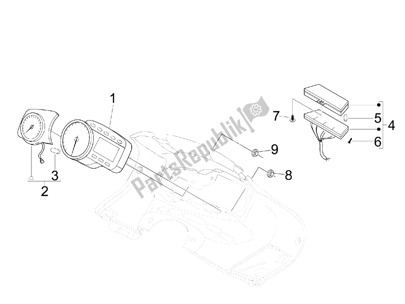 Todas las partes para Tablero Combinado De Medidor de Aprilia SR MAX 125 2011