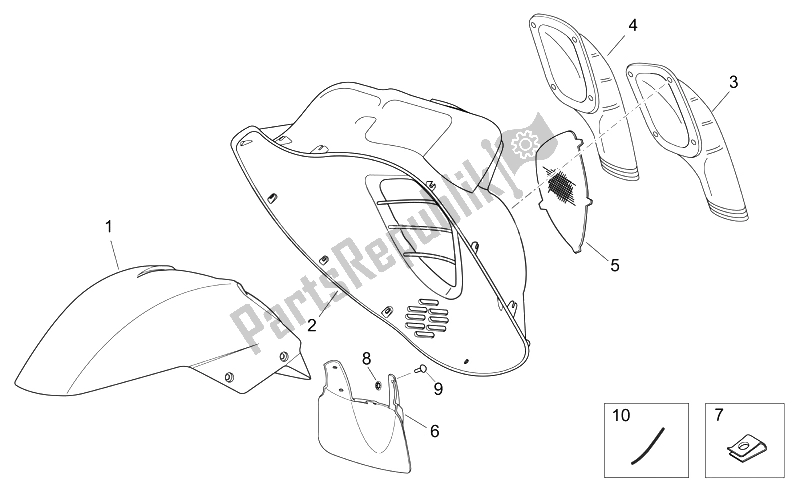 Toutes les pièces pour le Corps Avant Iii du Aprilia Atlantic 125 250 2006