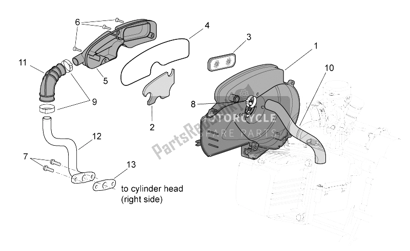 Todas las partes para Aire Secundario de Aprilia Scarabeo 50 4T 4V E2 2010