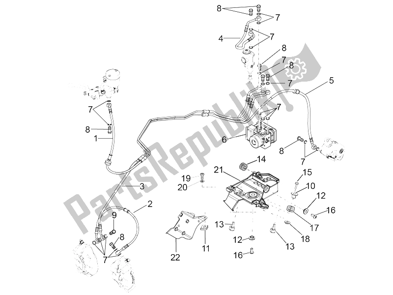 All parts for the Abs Brake System of the Aprilia RSV4 RR Racer Pack 1000 2015