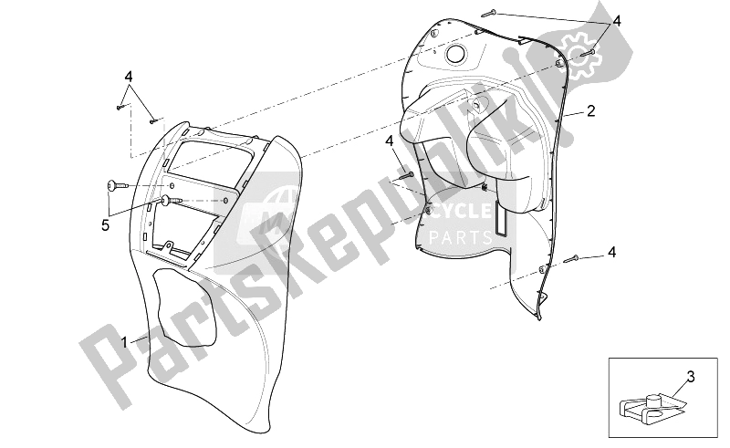 Alle onderdelen voor de Voorkant Iii van de Aprilia Scarabeo 100 4T E3 2014