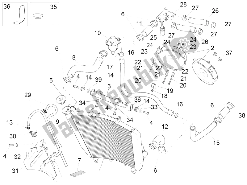 Toutes les pièces pour le Système De Refroidissement du Aprilia RSV4 Racing Factory L E USA 1000 2016