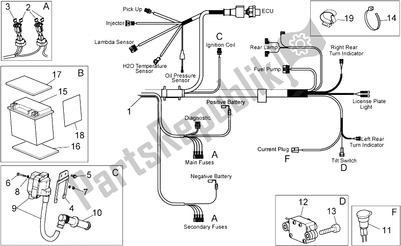 Alle Teile für das Elektrisches System Ii des Aprilia Scarabeo 125 200 IE Light 2009