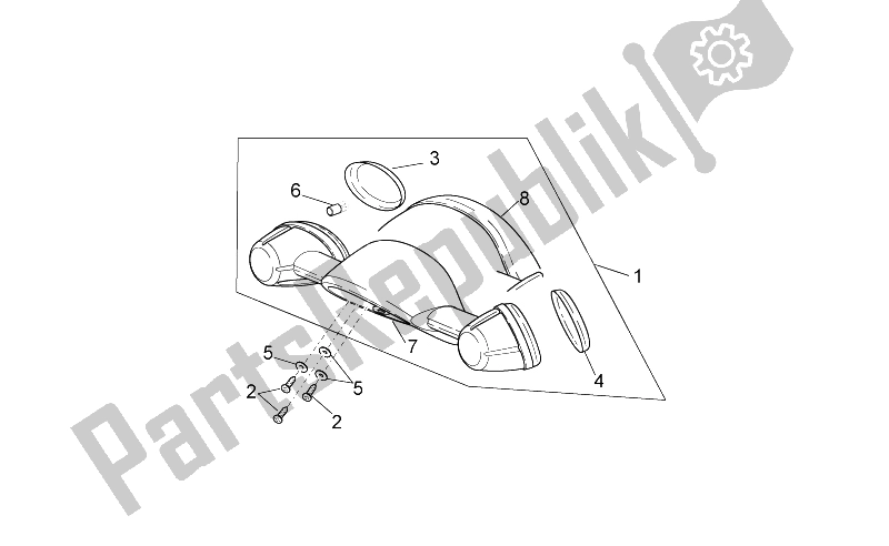 Alle onderdelen voor de Achterlichten van de Aprilia Scarabeo 100 4T E3 2010