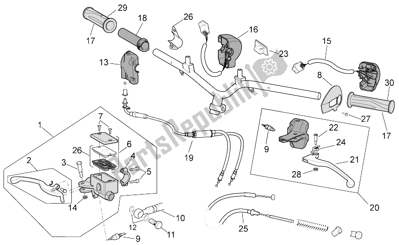 Alle Teile für das Kontrollen des Aprilia Scarabeo 50 2T E2 ENG Piaggio 2010