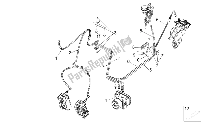 All parts for the Abs Brake System of the Aprilia Dorsoduro 750 Factory ABS 2010