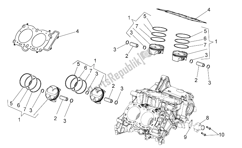 Tutte le parti per il Cilindro - Pistone del Aprilia RSV4 Aprc R ABS 1000 2013