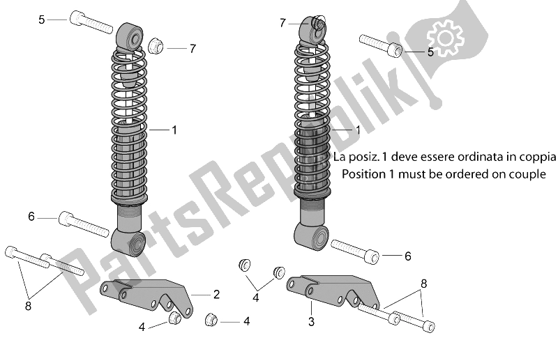 Toutes les pièces pour le Amortisseur Arrière du Aprilia Scarabeo 500 2003