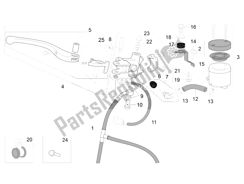 Alle onderdelen voor de Voorste Hoofdcilinder van de Aprilia RSV4 Aprc R ABS 1000 2013