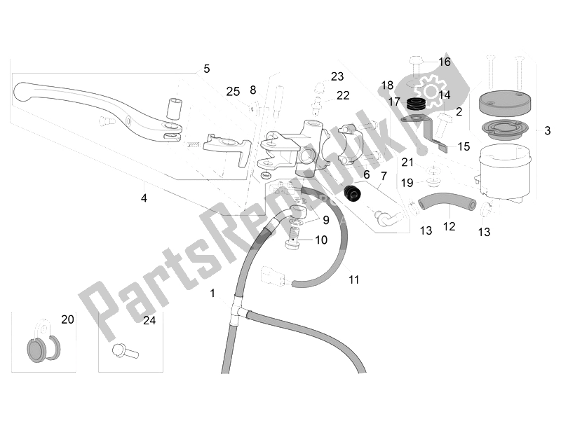 All parts for the Front Master Cilinder of the Aprilia RSV4 Aprc R ABS 1000 2013