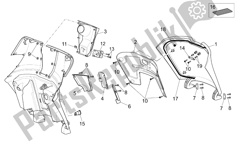 All parts for the Front Body Iii of the Aprilia Scarabeo 250 Light E3 2006