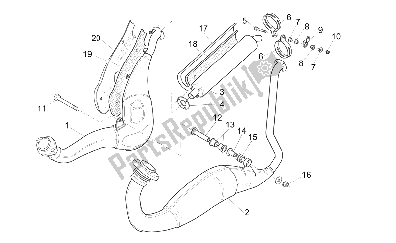 All parts for the Exhaust Pipe of the Aprilia RS 250 1995