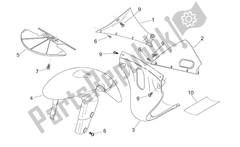 Todas as partes de Corpo Frontal Ii do Aprilia RS 125 1999