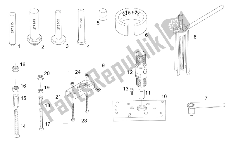 Alle Teile für das Werkzeuge Reparieren I des Aprilia RS 125 ENG 122 CC 1996