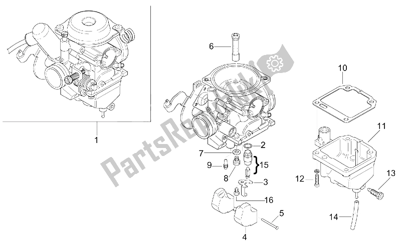 Alle onderdelen voor de Carburateur Iii van de Aprilia Leonardo 125 150 1999