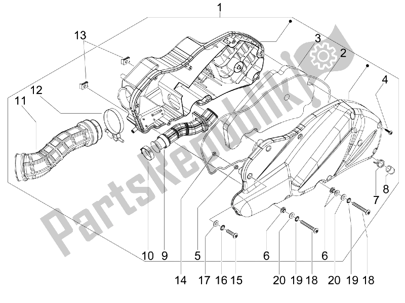 Todas las partes para Filtro De Aire de Aprilia SR MAX 125 2011