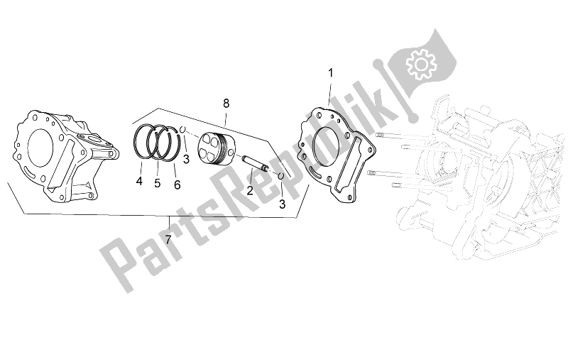 Toutes les pièces pour le Cylindre du Aprilia Atlantic 125 E3 2010